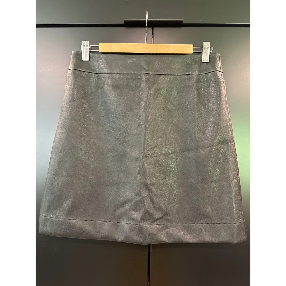 J.Crew Womens Black Faux Leather A-Line Mini Skirt BC893 Size 6 NWT